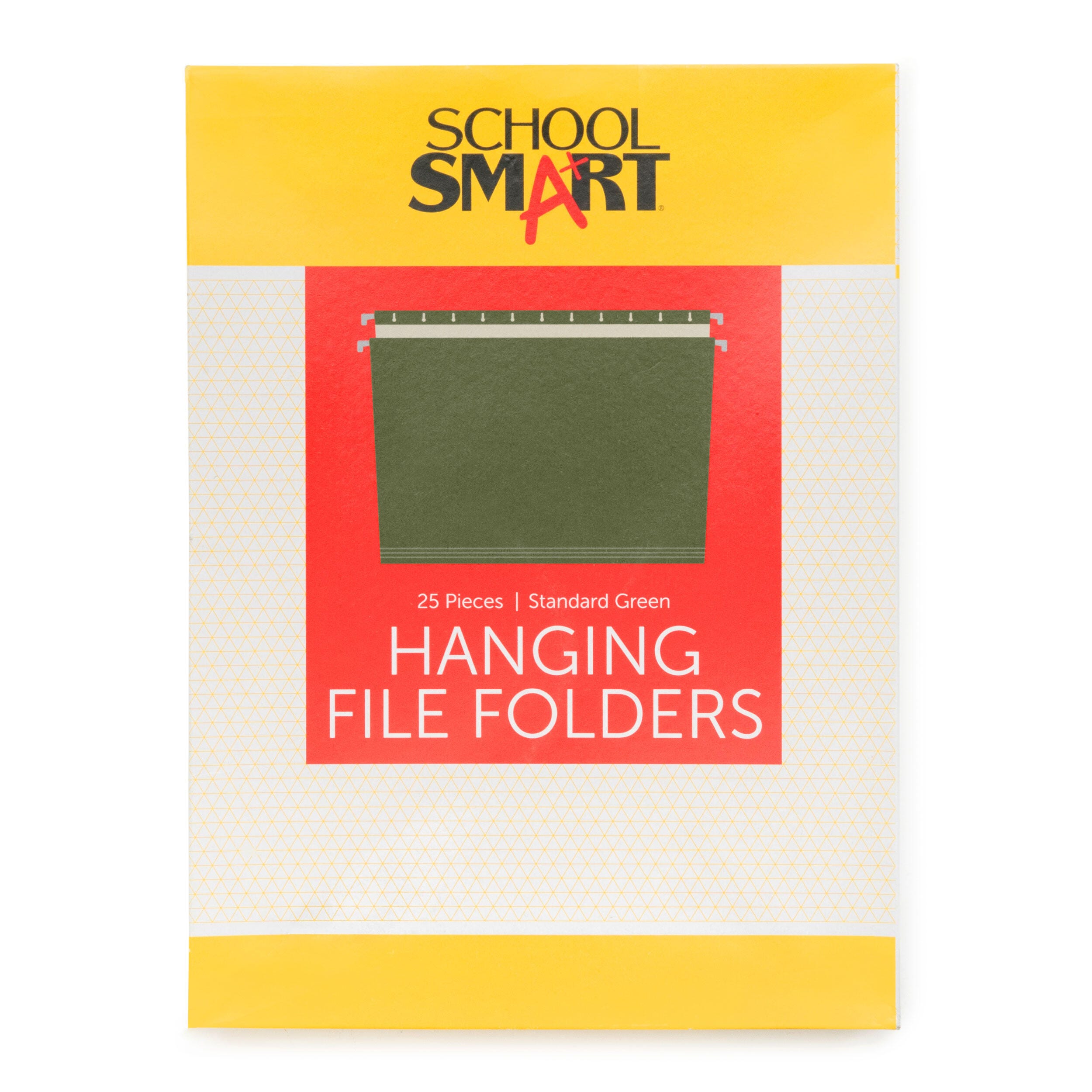 School Smart Hanging File Folders, Letter Size, 1/5 Cut Tabs, Green, Pack of 25 070311